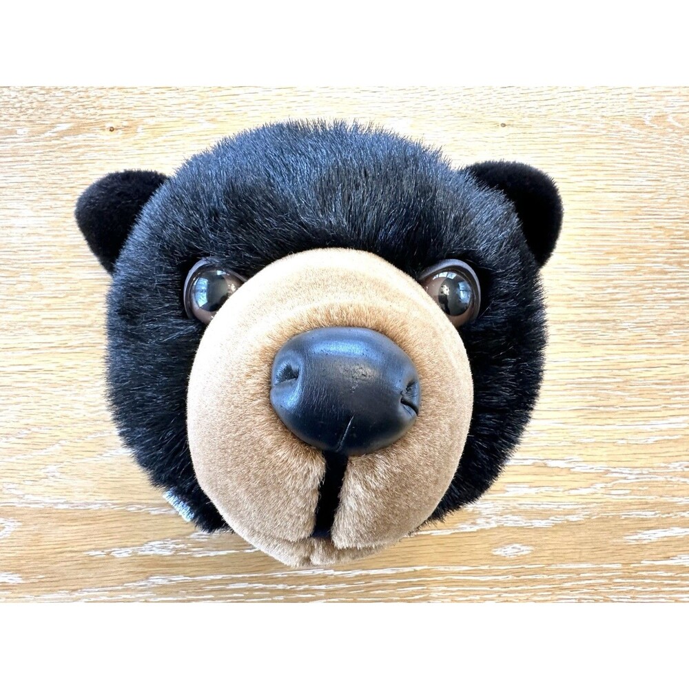 Stuffed Animal House Black Bear  Plush Head Wall Decor Kids Room Cabin